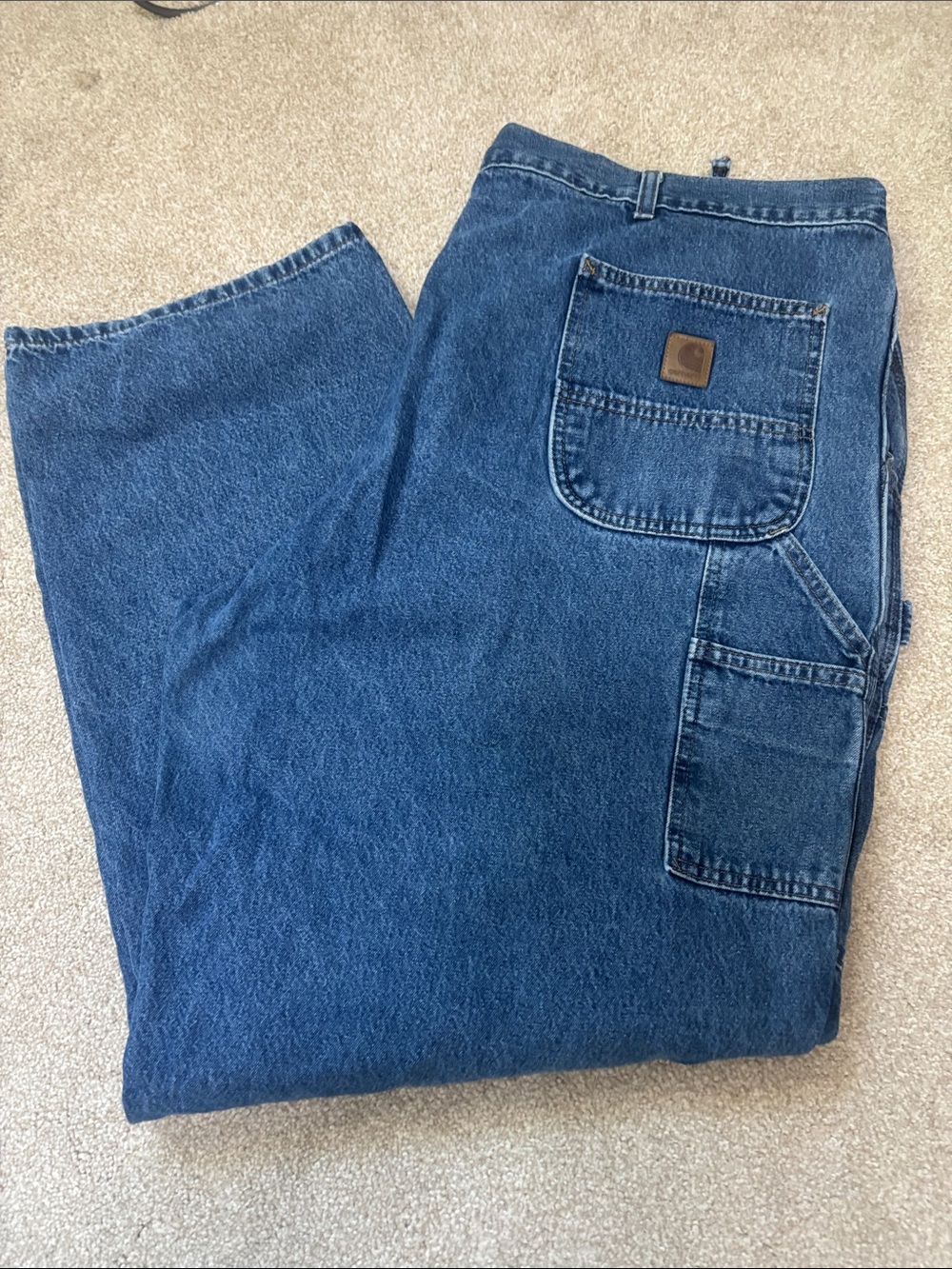 Carhartt Men's Dark Blue Relaxed Carpenter Jeans